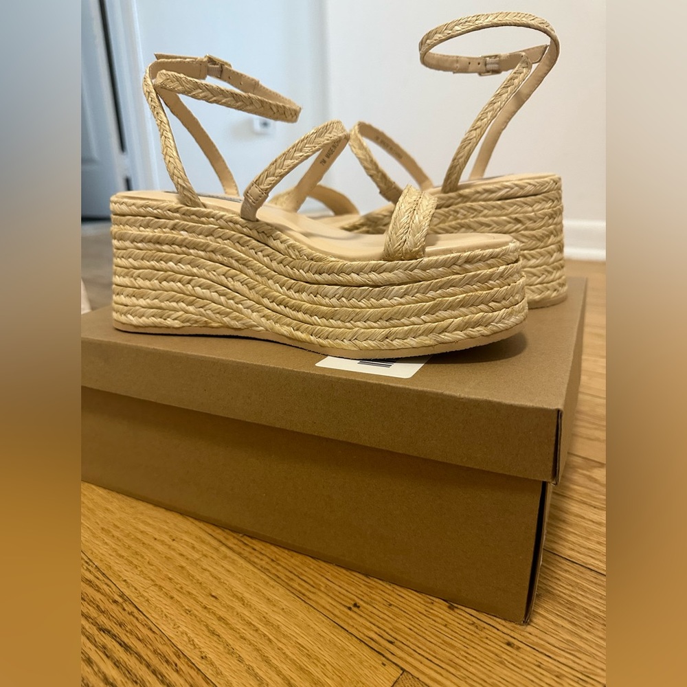 Steve Madden Woven Espadrille Platform Sandals in Natural